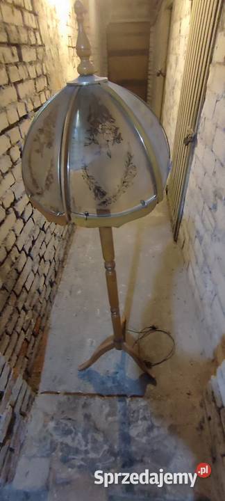 Lampa zabytkowa szklano drewniana dolnośląskie Jelenia Góra