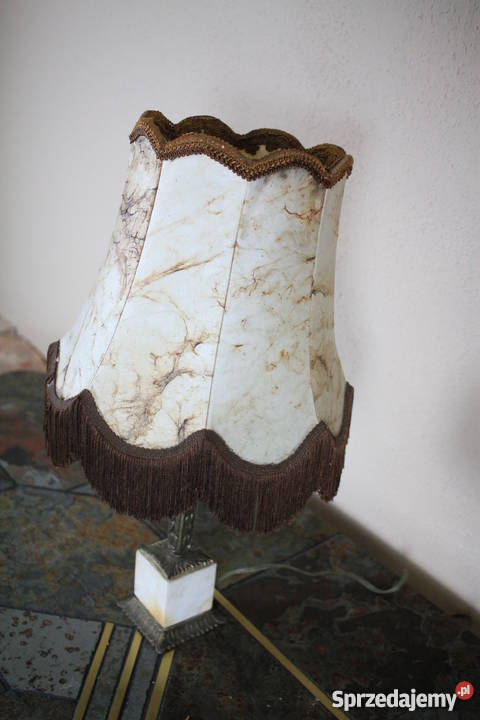 Lampa wolnostojąca abazur z prawdziwej skóry Pszczyna