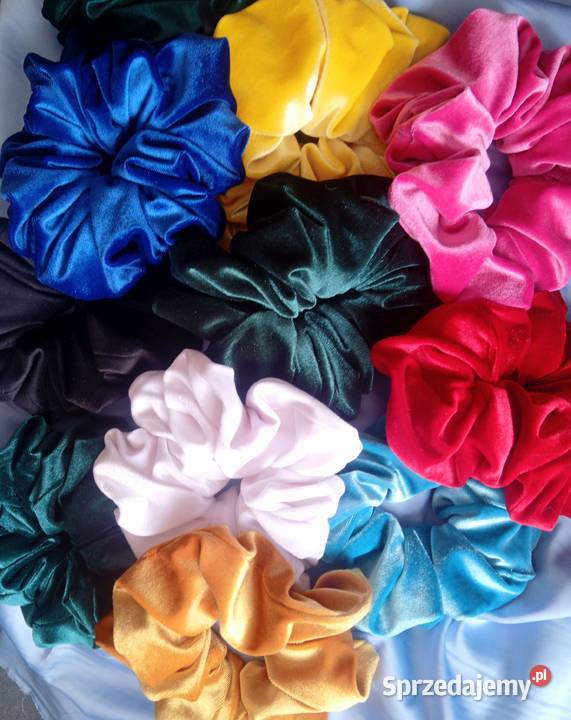 Modne frotki scrunchie welur aksamitnysatyna kujawsko-pomorskie Bydgoszcz sprzedam