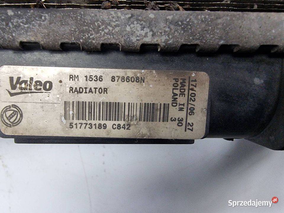 CHŁODNICA WODY FIAT PANDA 51773189 Lipno