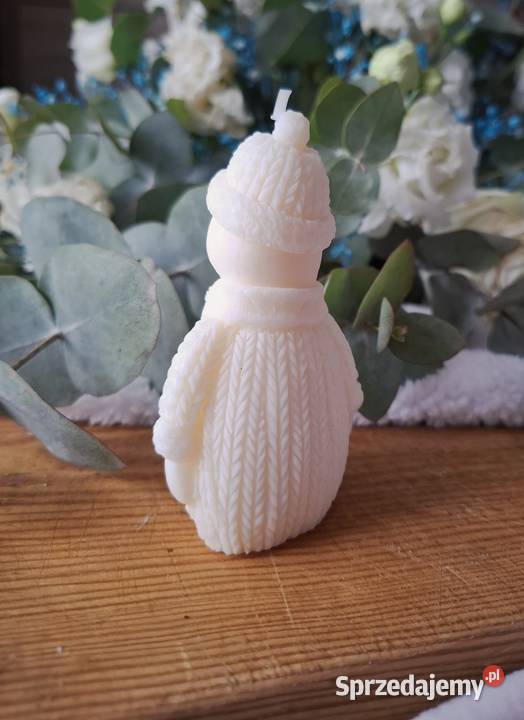 Sojowe świeczki świąteczne Bałwan świeczka