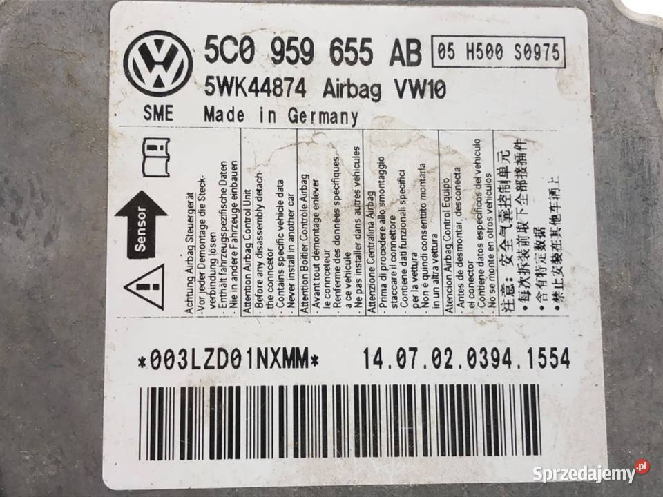SENSOR AIRBAG VW PASSAT B7 5C0959655AB CZUJNIK sprzedam