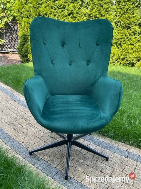Fotel biurowy elegancki obrotowy Uszak obicie Walendów sprzedam