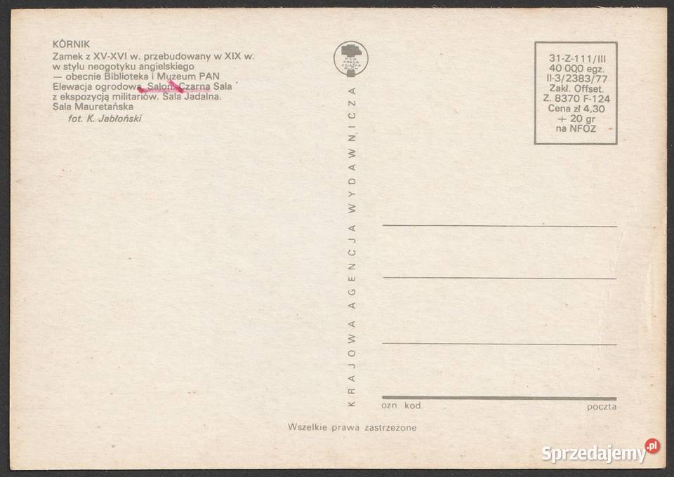 KÓRNIK MOZAIKA 1977 sprzedam