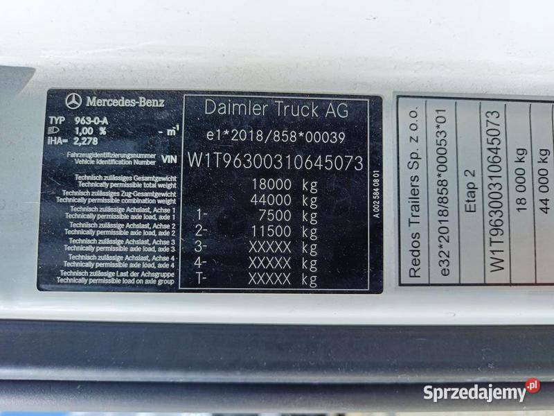 MERCEDESBENZ ACTROS 1840 L 202 1067700 ccm 394 394KM mazowieckie Warszawa