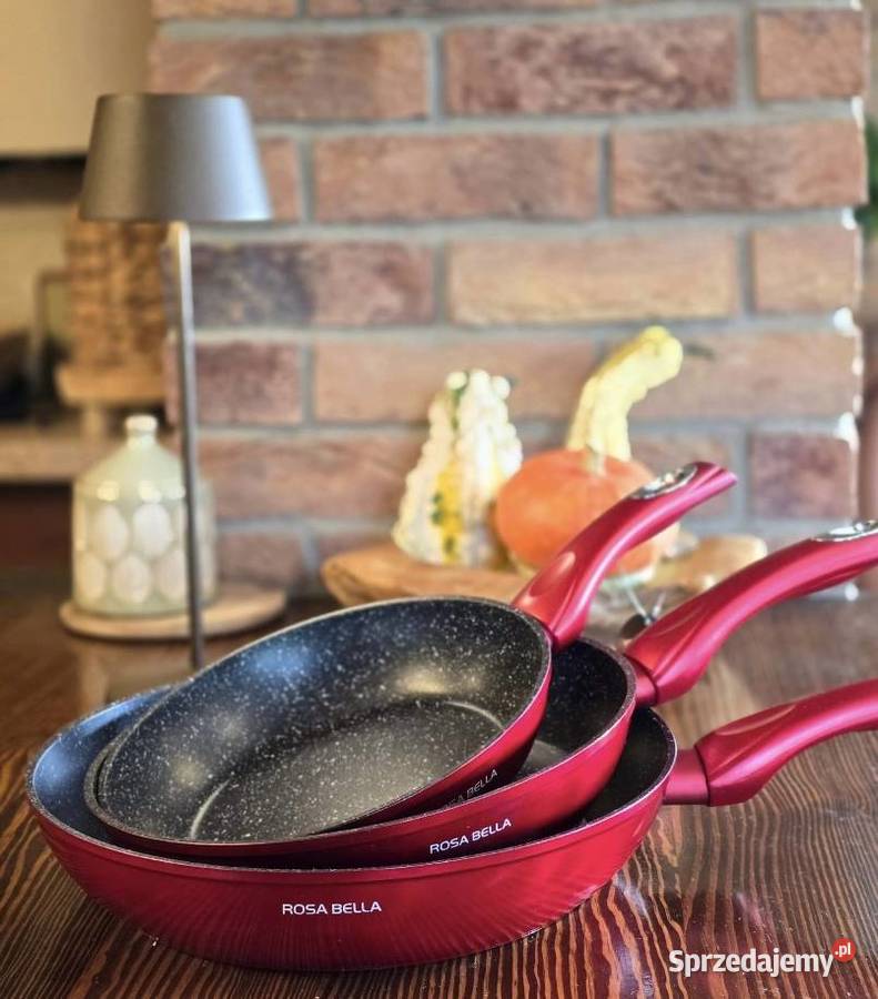 139 Patelnie Bella Rosa 3 sztuki czerwone