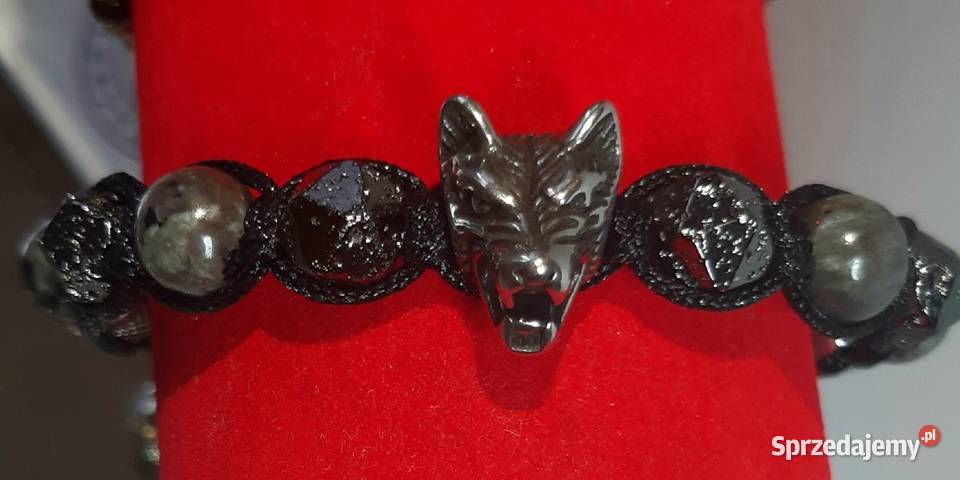 Bransoletka regulowana wilk stal kamień sprzedam