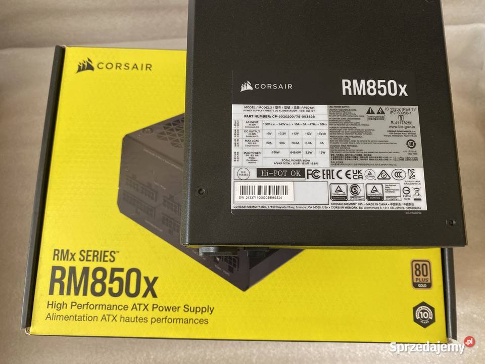Zasilacz Corsair RM850X Piekary Śląskie sprzedam