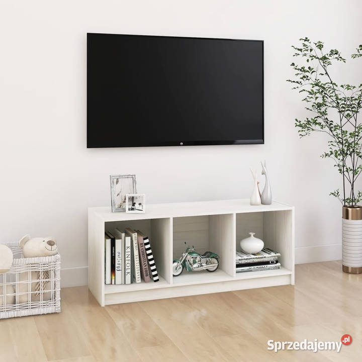 Szafka pod telewizor biała 104x33x41 lite drewno Warszawa