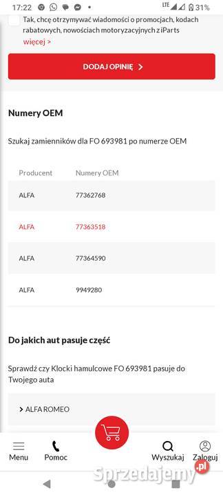 Klocki hamulcowe format Bosch oem 0986424594 dolnośląskie