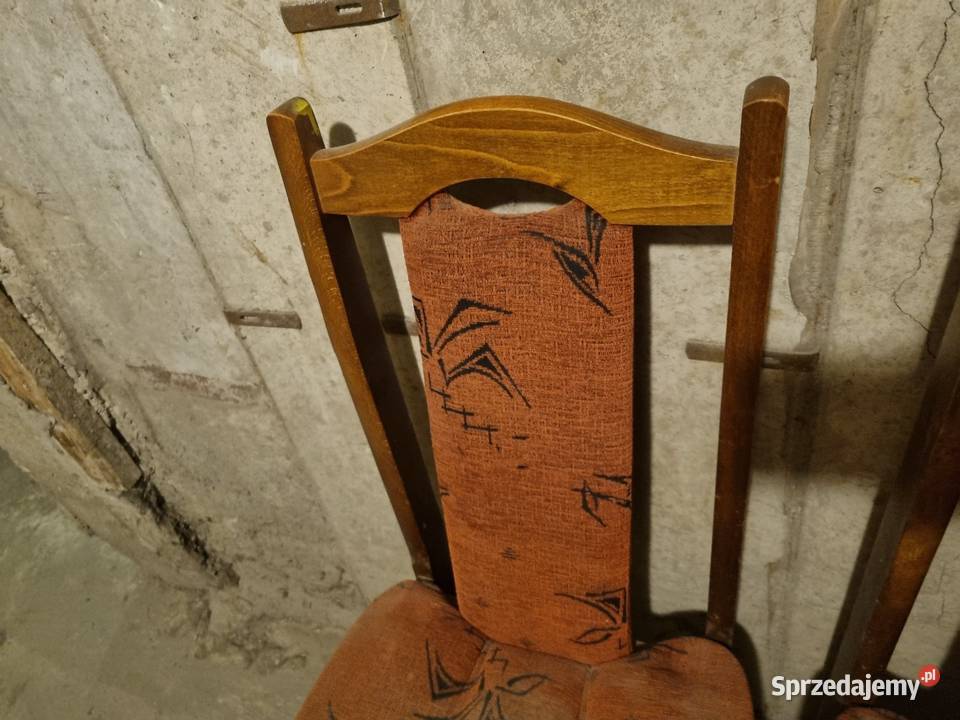 Krzesła drewniane tapicerowane 3 Kraków sprzedam