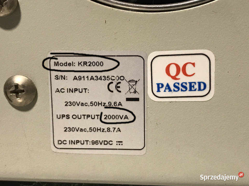 Zasilacz UPS Fideltronik KR 2000 o mocy 2000 VA Kraków sprzedam