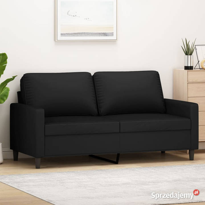 Sofa 2osobowa czarna 140 tapicerowana aksamitem Warszawa sprzedam