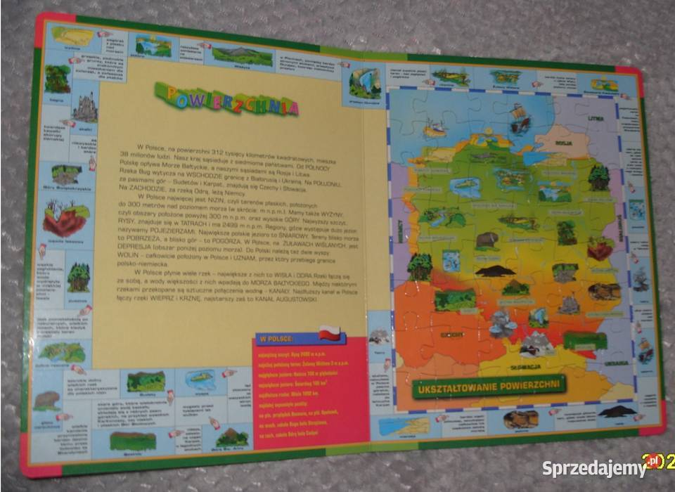 Ilustrowany ATLAS POLSKI z Puzzlami dla przedszkolaków (3-5 lat)  Rawicz sprzedam