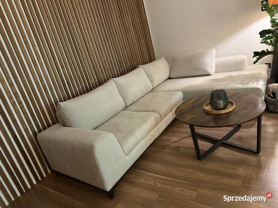 Kremowy narożnik z funkcją spania Janówka