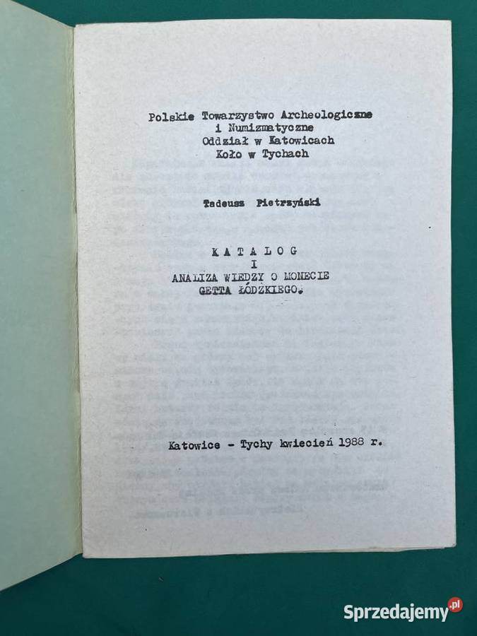 Katalog i Analiza wiedzy o monecie Getta łódzkie Łowicz