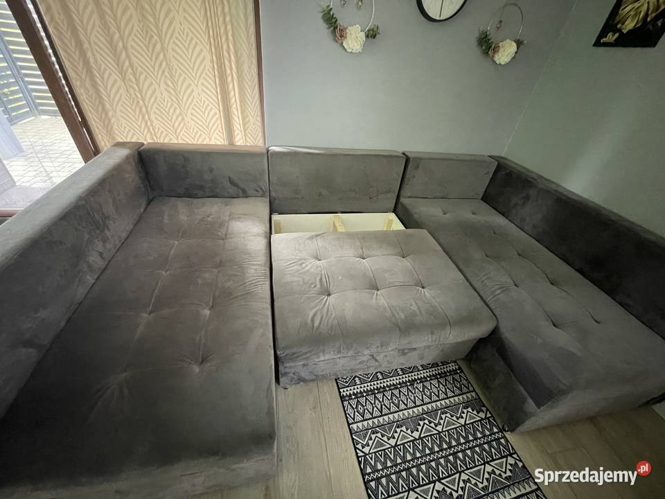 Sofa Velur szary Sofy i kanapy Meble Krosno