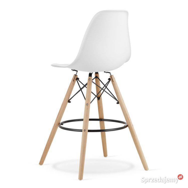 Hoker LAMAL biały nogi naturalne Hokery