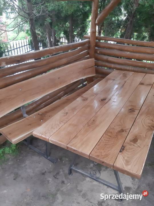 2 Ławki ze stołem dębowe Tyszowce sprzedam