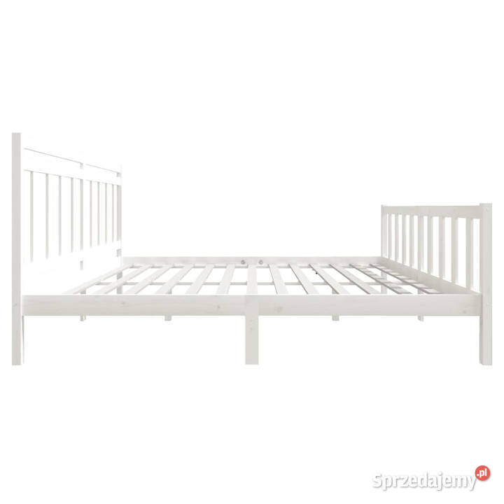 Rama łóżka biała lite drewno sosnowe 200 x 200
