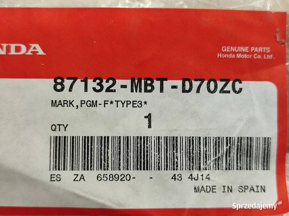 NAKLEJKA PGMFI NA LEWY BOCZEK HONDA XL1000V sprzedam