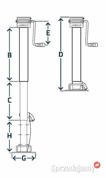 Stopa podporowa z pokrętłem bocznym 80x935 mm małopolskie Kamionna