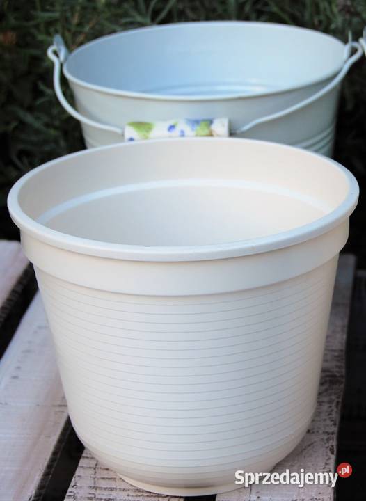 Wiaderko metalowe ceramiczny uchwyt lawenda Lublin sprzedam