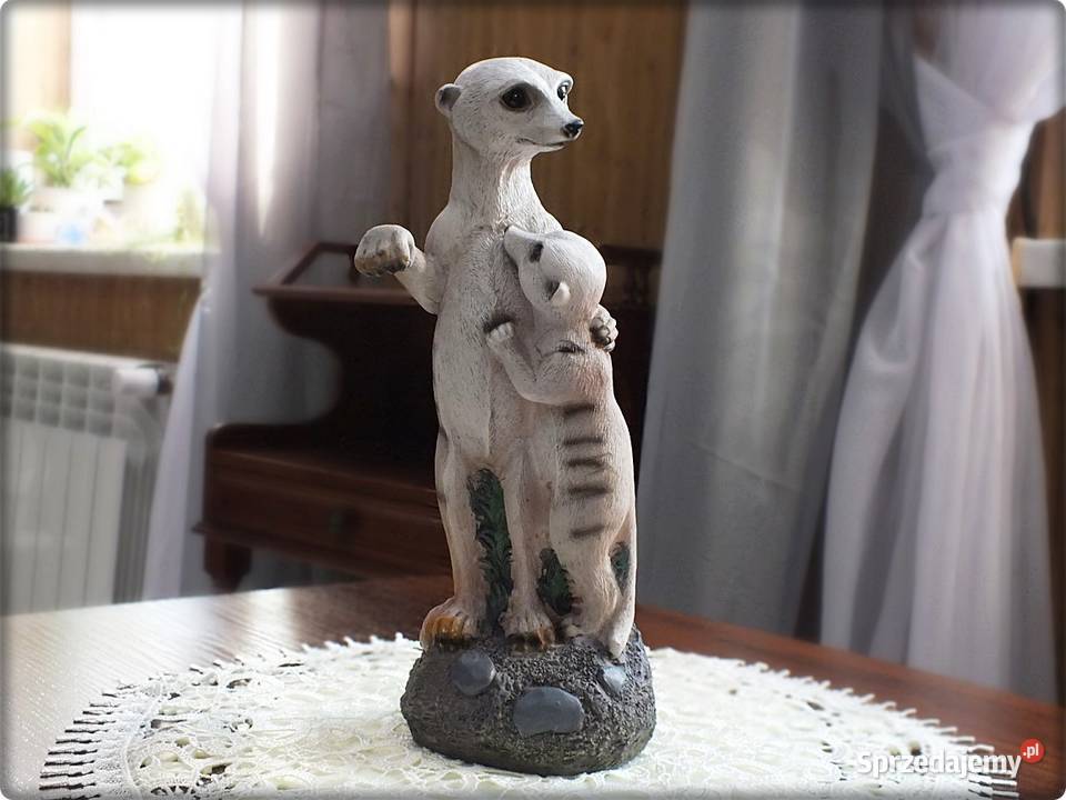 Rzeźba stojąca Surykatka i jej dziecko Ozdoba Żary sprzedam