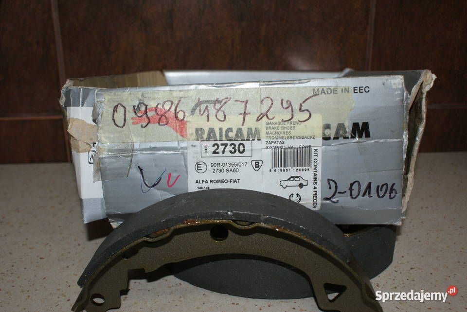 0 986 487 295 BOSCH SZCZĘKI HAMULC FIAT BRAVA osobowe