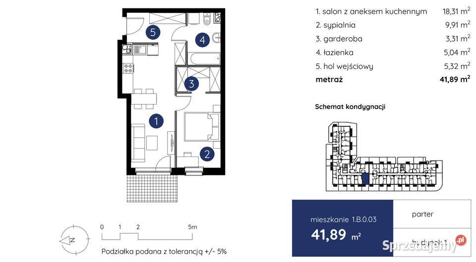 Nowe mieszkanie stan deweloperski 4189 m2 2 ogródek