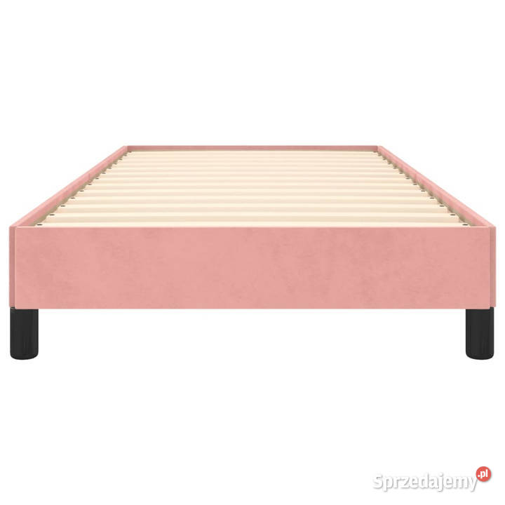 Rama łóżka różowa tapicerowana aksamitem 80x200