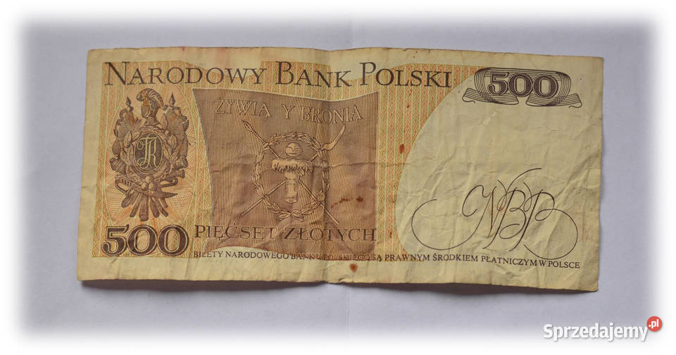 Pieniądz pieniądze 2 razy 500 pięćset Nowy Wiśnicz