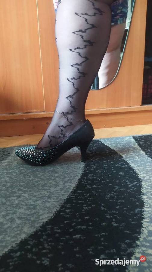 Boskie nowe czarne rajstopy ze wzorem Calzedonia Ostrów Wielkopolski