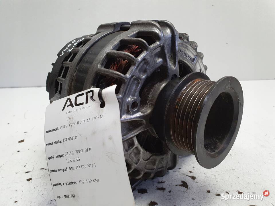 ALTERNATOR Volvo V40 II 20 D D2 150A 31419101 Części samochodowe Chełm