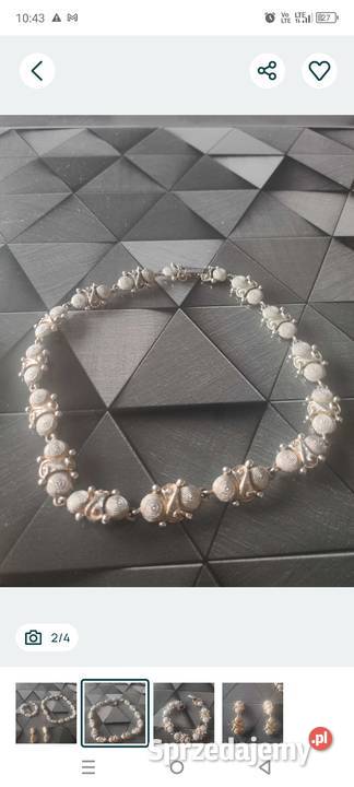 Naszyjnik komplet kolczyki branzoletka Bolesławiec