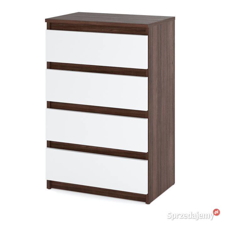 Komoda 4 Szuflady 60 Dąb Wenge Biały Mat Pojemna Elbląg