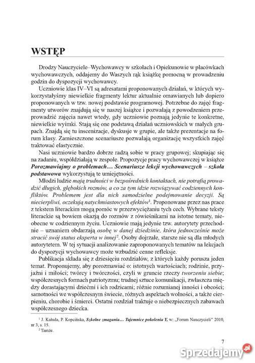 Porozmawiajmy o problemach Scenariusze lekcji Kielce