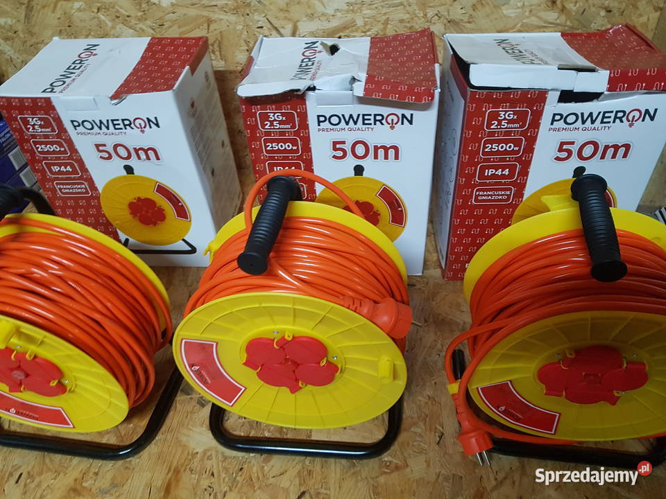 Przedłużacz bębnowy 50m kabla 3x 25mm na bębnie