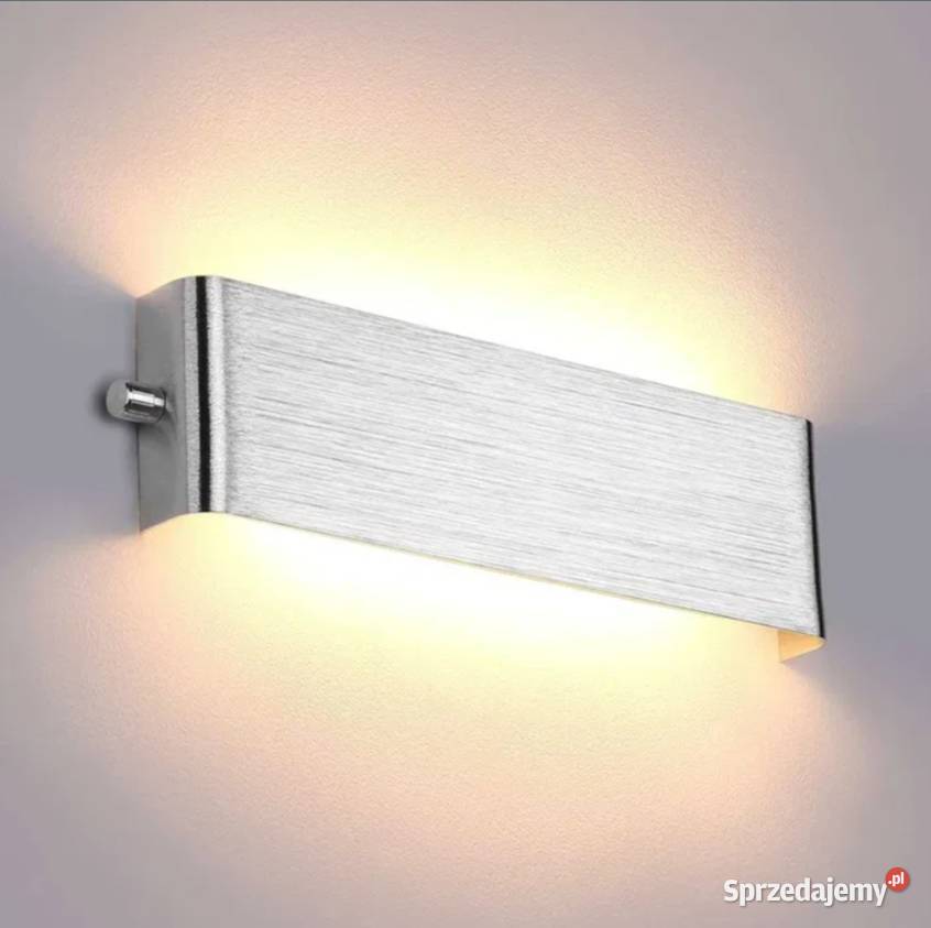Nowa lampa LED ścienna kinkiet srebrna ze śląskie