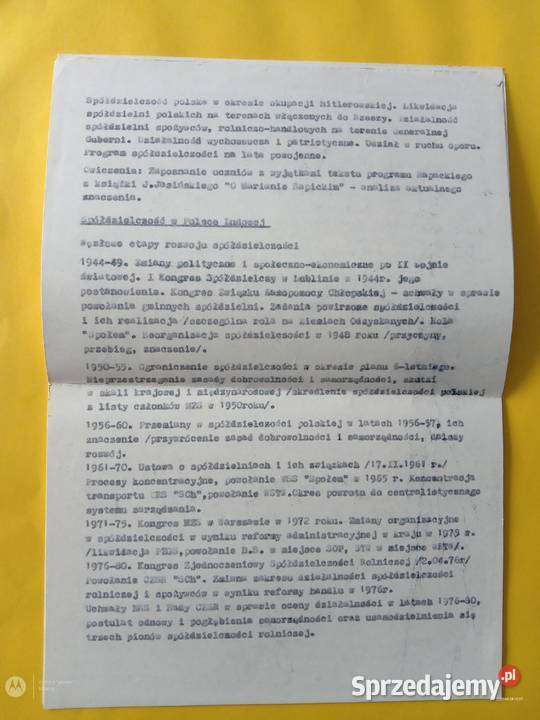 Sprzedam historyczne dokumenty spółdzielczość w Bukowno sprzedam