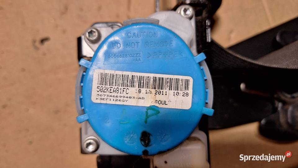 PASY BEZPIECZEŃSTWA KOMPLET TYŁ TOYOTA YARIS III Rok produkcji 2011 Brzesko