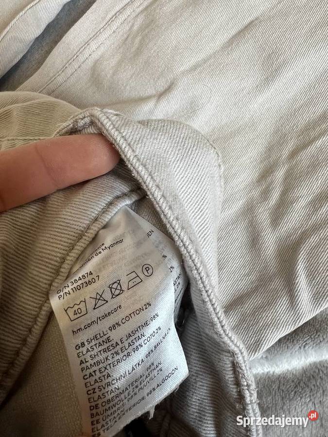 Spodnie jeansy dżinsy kremowe beżowe HM Jasło sprzedam