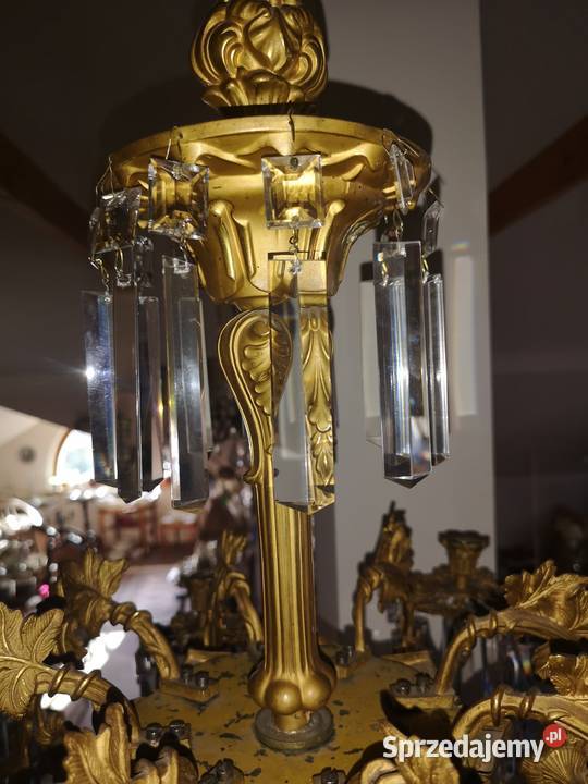 Żyrandol pozłacany na 8 świec Gdańsk sprzedam