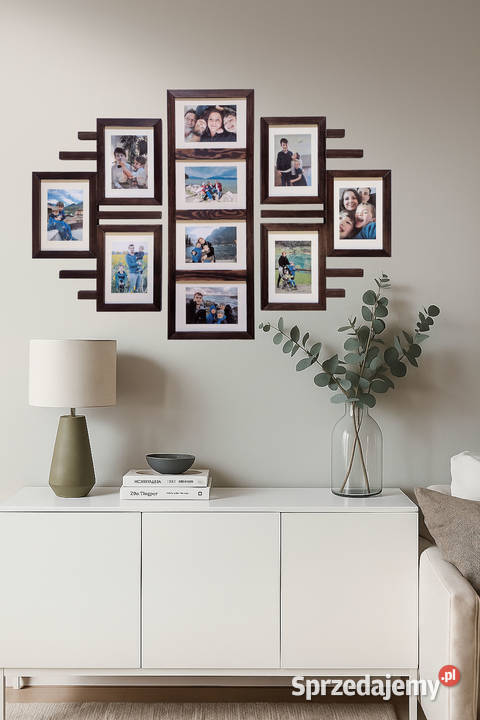 Drewniana Multirama Ramka na 10 zdjęć 15X21 śląskie