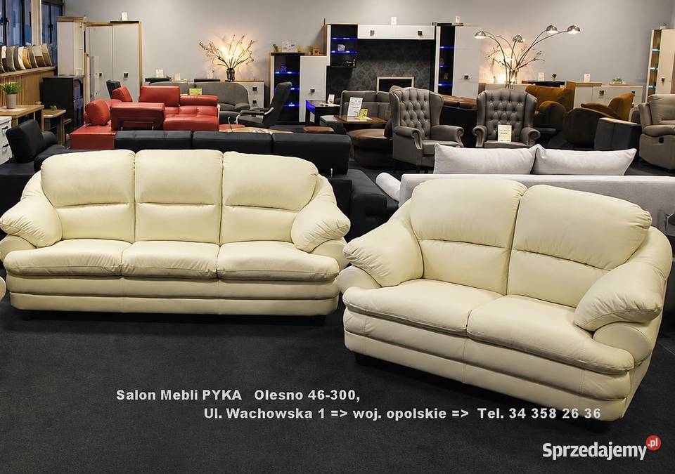 Komplet SARA 321 SKÓRA NATURALNA Kolor ECRU opolskie Olesno