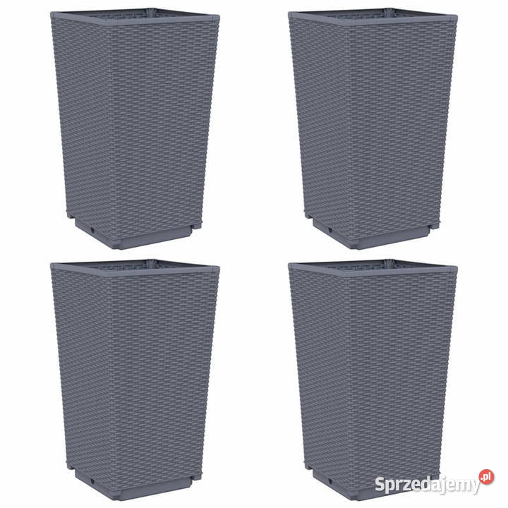 Donice ogrodowe 4 szare 325x325x57 PP WM367851 sprzedam