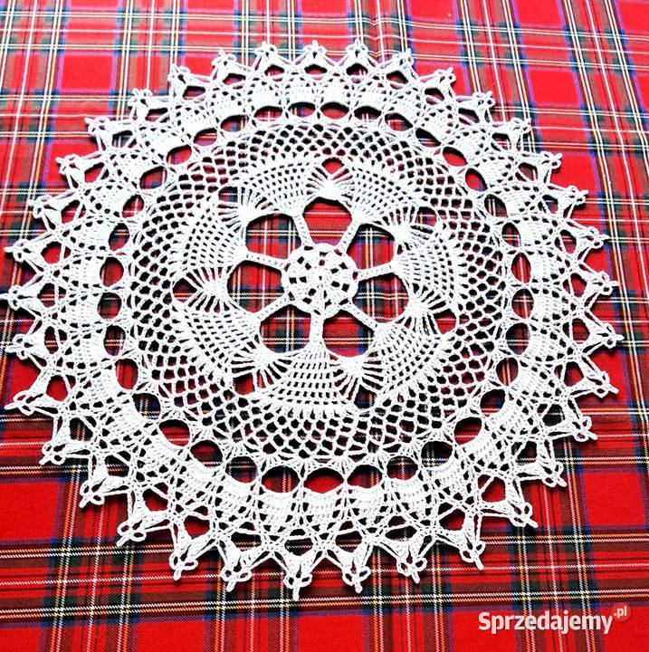Serwetka na szydełku Wielkanocna rękodzieło NN14 biały Poznań sprzedam