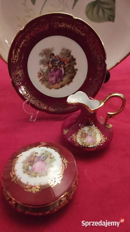 PORCELAINE DE LIMOGES FRANCE Romantyczne scenki łódzkie Pabianice