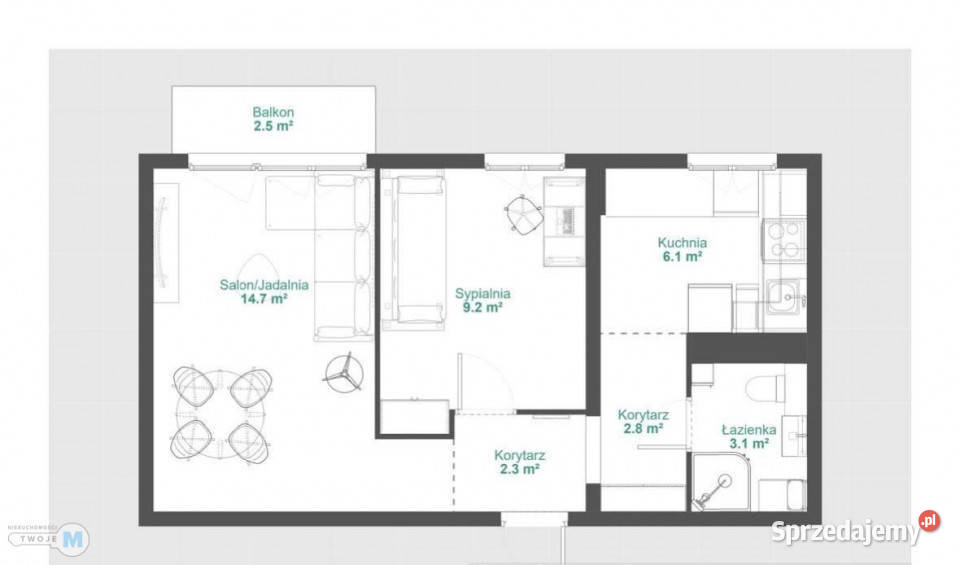 sprzedaży mieszkania Kielce 37m2 2 pokoje