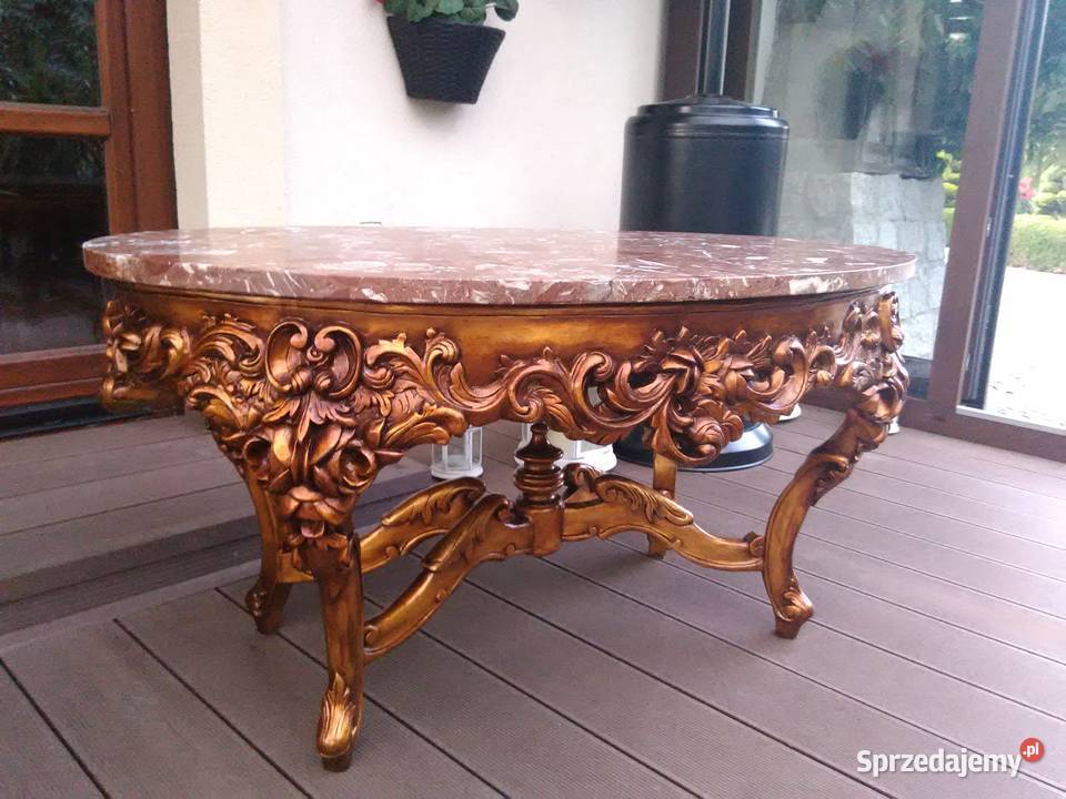 Stolik Barokowy Rzeźbione Antyk UNIKAT Antyki, Sztuka, Kolekcje